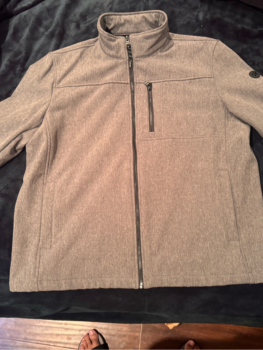 Calvin Klein Taupe Zip-Up Men's Sweater Jacket